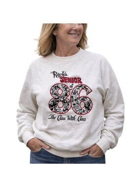 Vintage Riverdale Senior 86 Sweatshirt Womens Size XL White Graphic Y2K Top